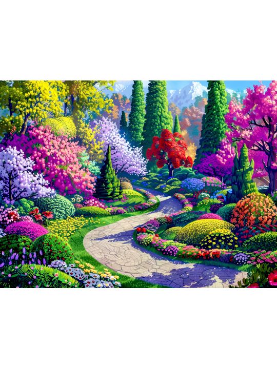 Алмазная мозаика без подрамника «Летний сад» 25x20 см, 40 цветов