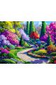Алмазная мозаика без подрамника «Летний сад» 25x20 см, 40 цветов