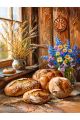 Алмазная мозаика без подрамника «Выпечка» 25x20 см, 33 цветов