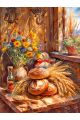 Алмазная мозаика без подрамника «Выпечка» 25x20 см, 32 цветов