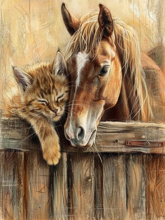 Алмазная мозаика без подрамника «Друзья» 25x20 см, 40 цветов