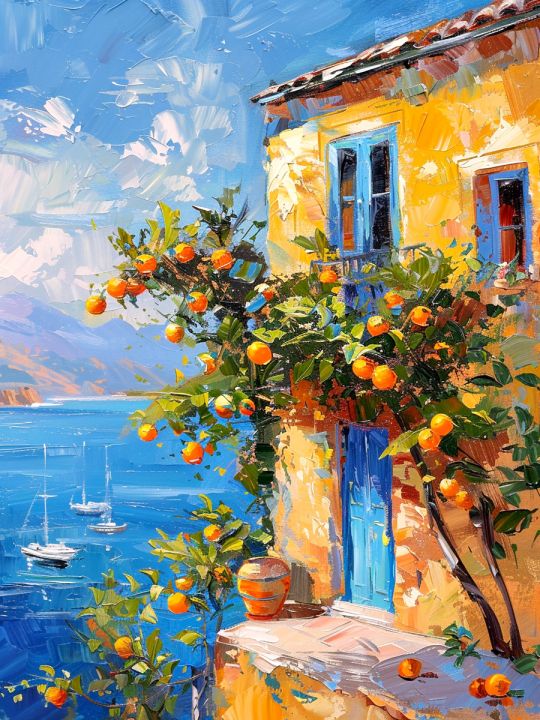 Алмазная мозаика без подрамника «Курорт» 25x20 см, 40 цветов