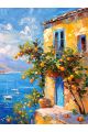 Алмазная мозаика без подрамника «Курорт» 25x20 см, 40 цветов