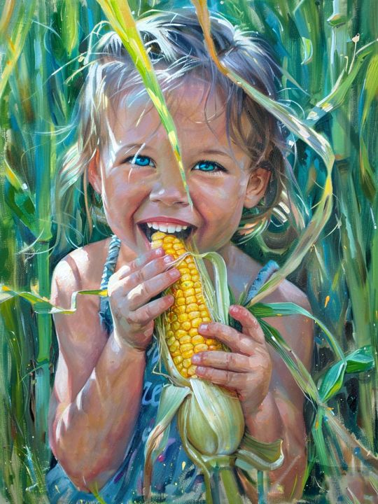 Алмазная мозаика без подрамника «Детство» 25x20 см, 37 цветов