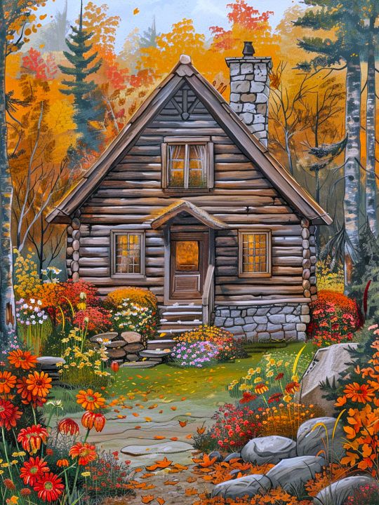 Алмазная мозаика без подрамника «Дом» 50x40 см