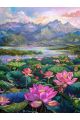 Алмазная мозаика без подрамника «Озеро» 25x20 см, 40 цветов