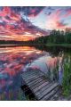Алмазная мозаика без подрамника «Озеро» 25x20 см