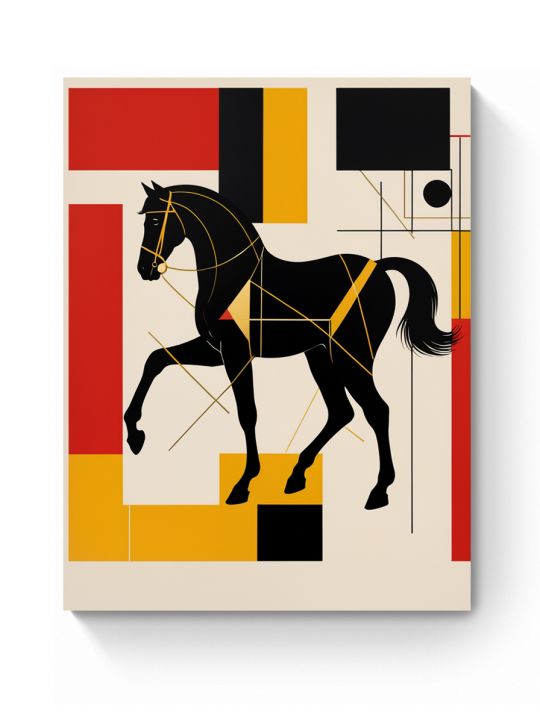 Картина интерьерная на подрамнике «Лошадь абстракция» холст 40 x 30 см