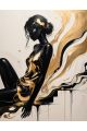 Картина интерьерная «Девушка золотой силуэт» холст 130 x 100 см
