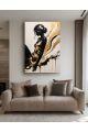 Картина интерьерная на подрамнике «Девушка золотой силуэт» холст 40 x 30 см