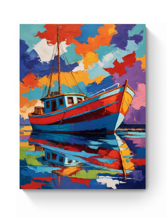 Картина интерьерная на подрамнике «Лодка арт» холст 40 x 30 см