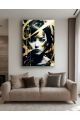 Картина интерьерная на подрамнике «Девушка золото арт» холст 40 x 30 см