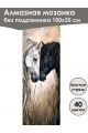 Алмазная мозаика без подрамника «Лошади» 100x35 см, 40 цветов