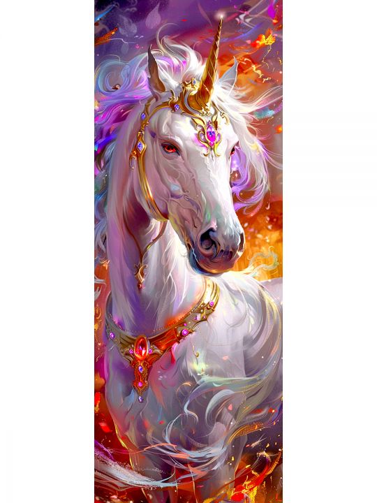 Алмазная мозаика без подрамника «Лошади» 100x35 см, 50 цветов