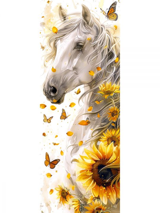 Алмазная мозаика без подрамника «Лошади» 50x17 см, 49 цветов