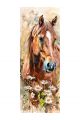 Алмазная мозаика без подрамника «Лошади» 50x17 см, 49 цветов