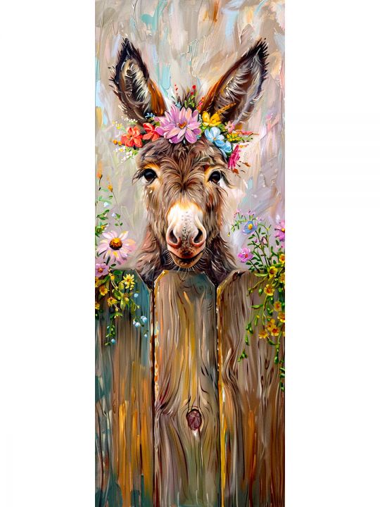 Алмазная мозаика на подрамнике «Лошади» 40x14 см, 40 цветов