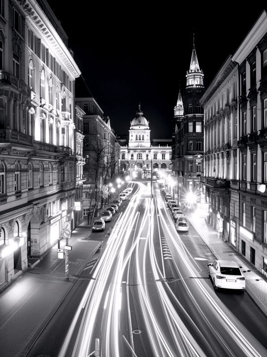 Алмазная мозаика без подрамника «Чёрно-белое» 90x70 см, 21 цветов