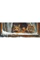 Алмазная мозаика без подрамника «Коты и собаки» 100x35 см
