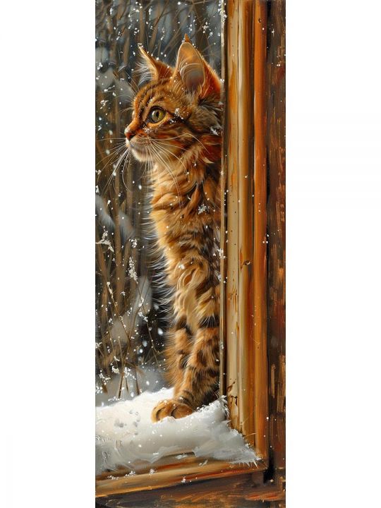 Алмазная мозаика без подрамника «Коты и собаки» 100x35 см