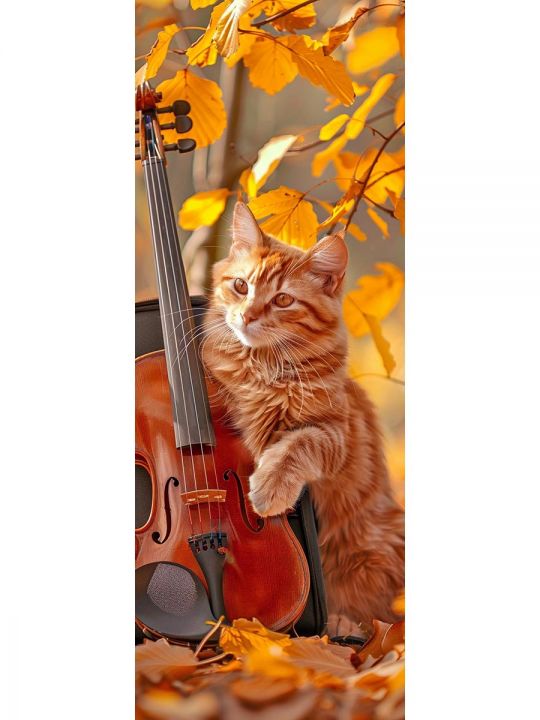 Алмазная мозаика без подрамника «Коты и собаки» 100x35 см