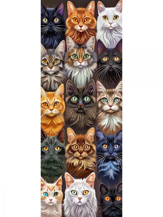 Алмазная мозаика без подрамника «Коты и собаки» 100x35 см