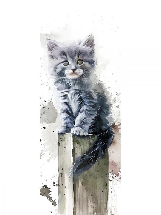 Алмазная мозаика без подрамника «Коты и собаки» 100x35 см