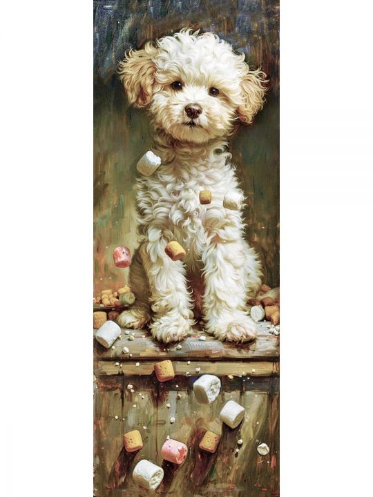 Алмазная мозаика без подрамника «Коты и собаки» 100x35 см
