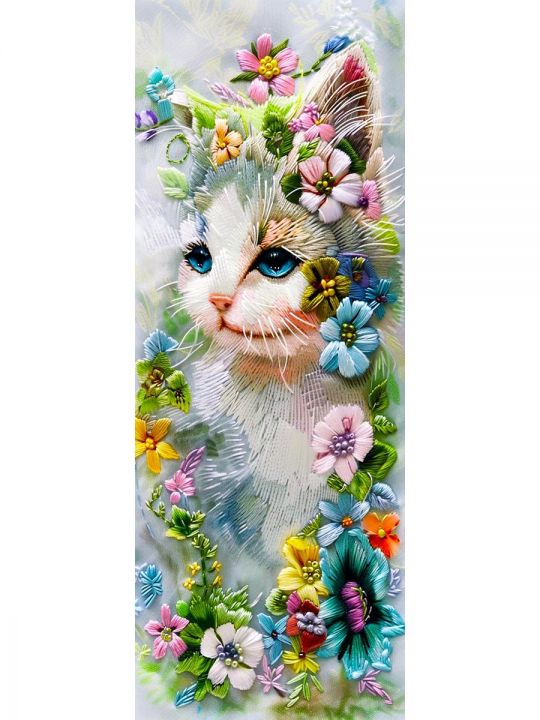 Алмазная мозаика без подрамника «Коты и собаки» 100x35 см