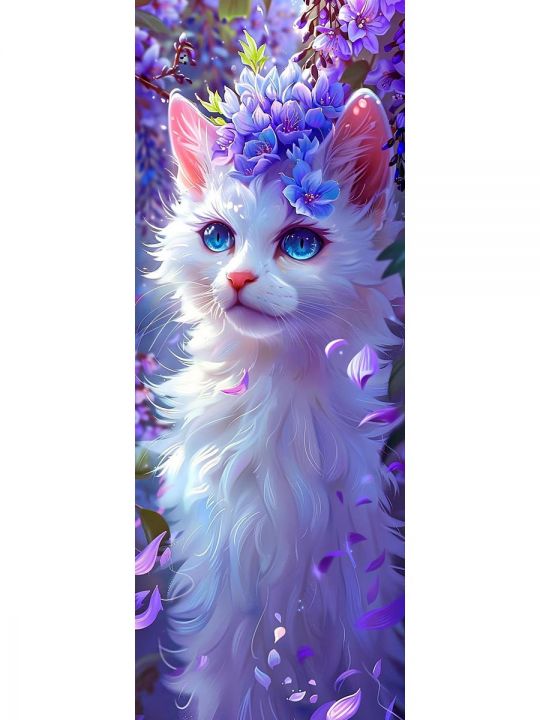 Алмазная мозаика без подрамника «Коты и собаки» 100x35 см, 49 цветов