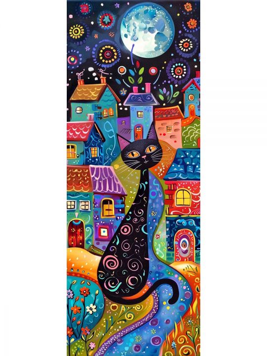 Алмазная мозаика без подрамника «Коты и собаки» 100x35 см