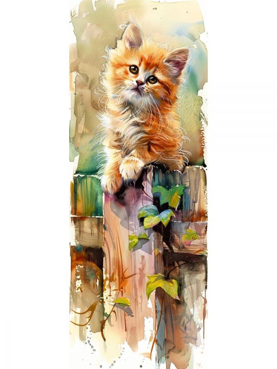 Алмазная мозаика без подрамника «Коты и собаки» 100x35 см, 50 цветов