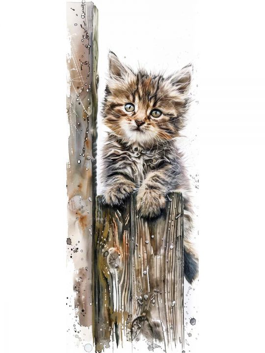 Алмазная мозаика без подрамника «Коты и собаки» 100x35 см