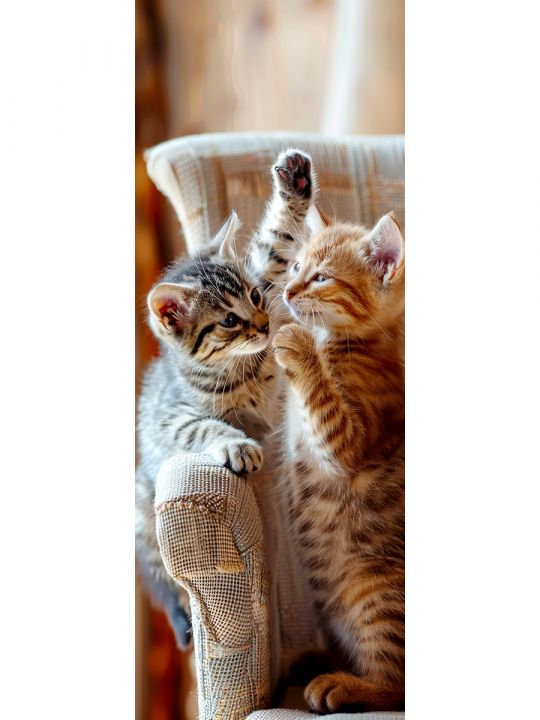 Алмазная мозаика без подрамника «Коты и собаки» 70x24 см, 50 цветов