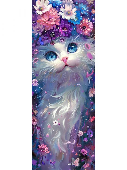 Алмазная мозаика без подрамника «Коты и собаки» 50x17 см, 50 цветов