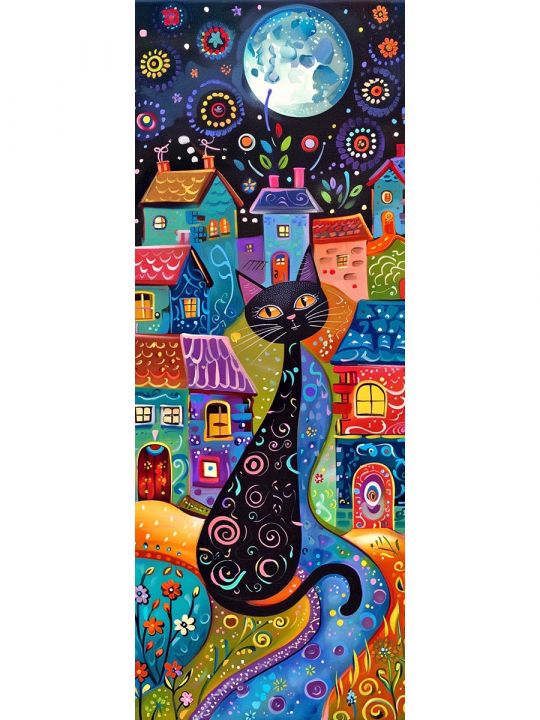 Алмазная мозаика без подрамника «Коты и собаки» 50x17 см, 48 цветов