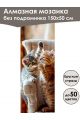 Алмазная мозаика без подрамника «Коты и собаки» 150x50 см