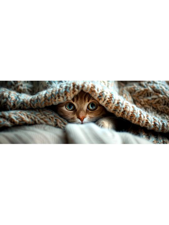 Алмазная мозаика на подрамнике «Коты и собаки» 70x24 см