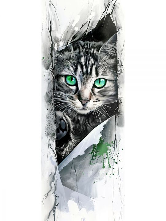 Алмазная мозаика без подрамника «Коты и собаки» 100x35 см, 30 цветов