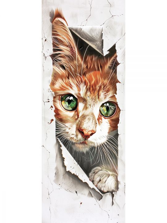 Алмазная мозаика без подрамника «Коты и собаки» 100x35 см