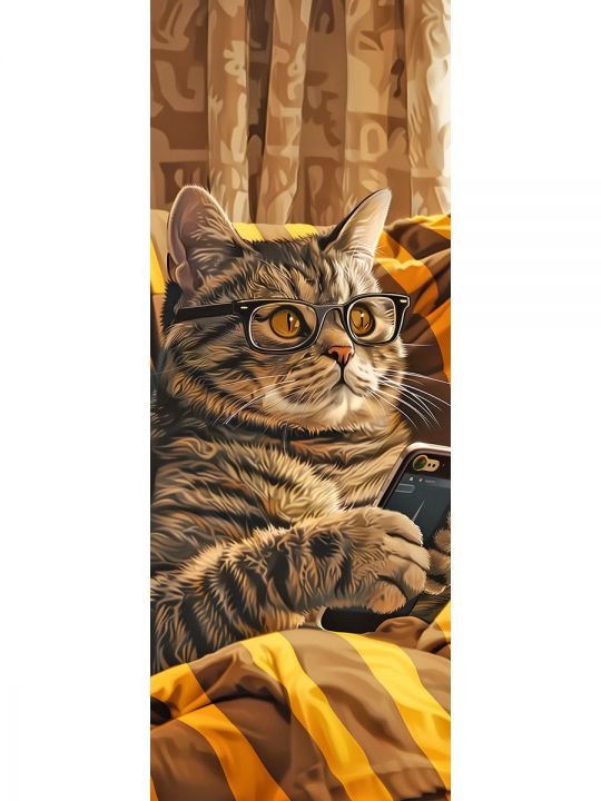Алмазная мозаика без подрамника «Коты и собаки» 100x35 см
