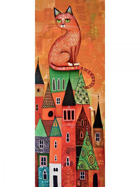 Алмазная мозаика без подрамника «Коты и собаки» 100x35 см