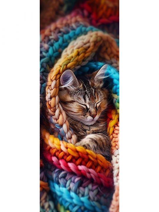 Алмазная мозаика без подрамника «Коты и собаки» 70x24 см