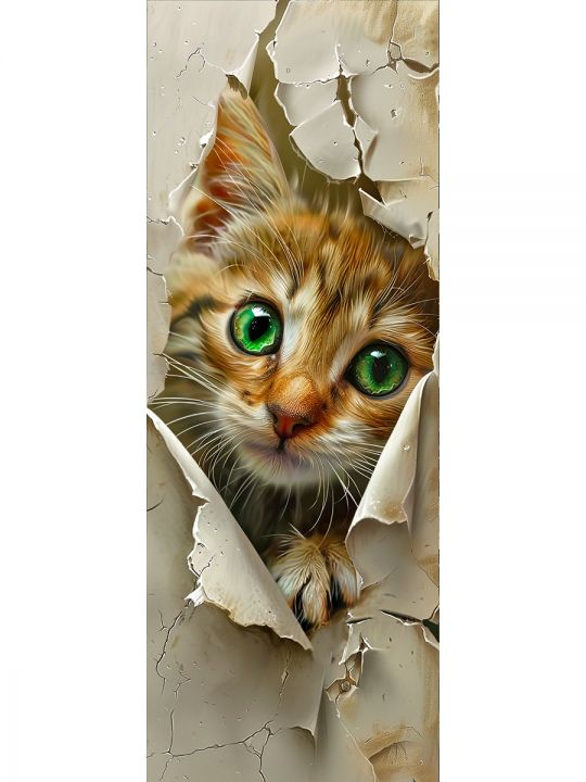 Алмазная мозаика без подрамника «Коты и собаки» 70x24 см, 37 цветов