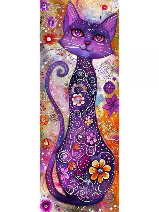 Алмазная мозаика без подрамника «Коты и собаки» 50x17 см, 45 цветов