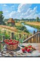 Алмазная мозаика без подрамника «Лето в деревне» 25x20 см, 39 цветов