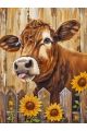 Алмазная мозаика без подрамника «Лето в деревне» 25x20 см, 40 цветов