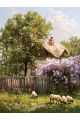 Алмазная мозаика без подрамника «Лето в деревне» 25x20 см, 39 цветов
