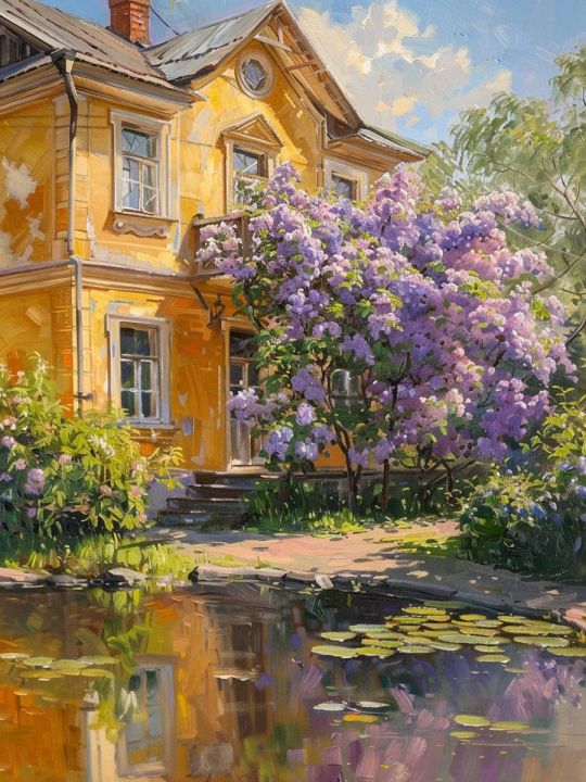 Алмазная мозаика без подрамника «Лето в деревне» 130x100 см, 49 цветов