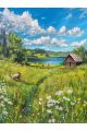 Алмазная мозаика без подрамника «Лето в деревне» 90x70 см